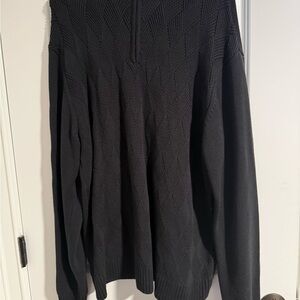 Liverpool Men's Black Zip-Neck Sweater